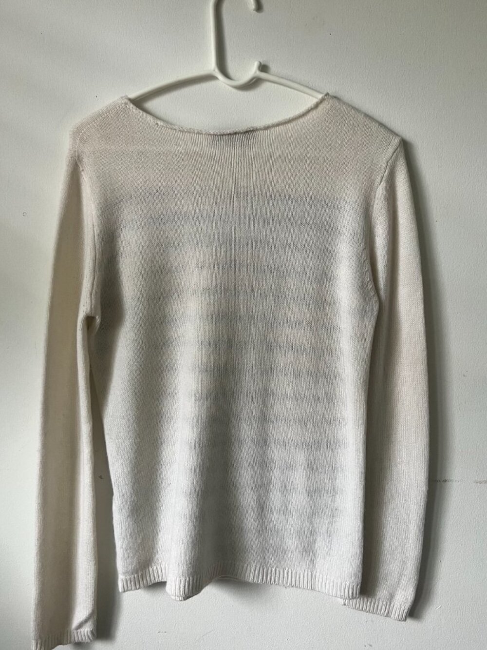 The Kooples Paris Cream Merino Wool Cashmere Breton Striped Sweater M/S - Picture 4 of 4